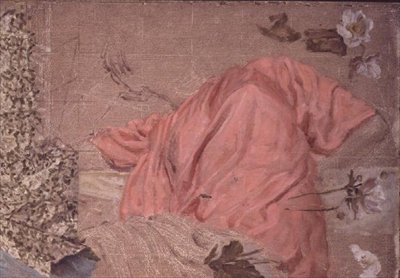 Studie av en drapert figur og blomster av Albert Joseph Moore