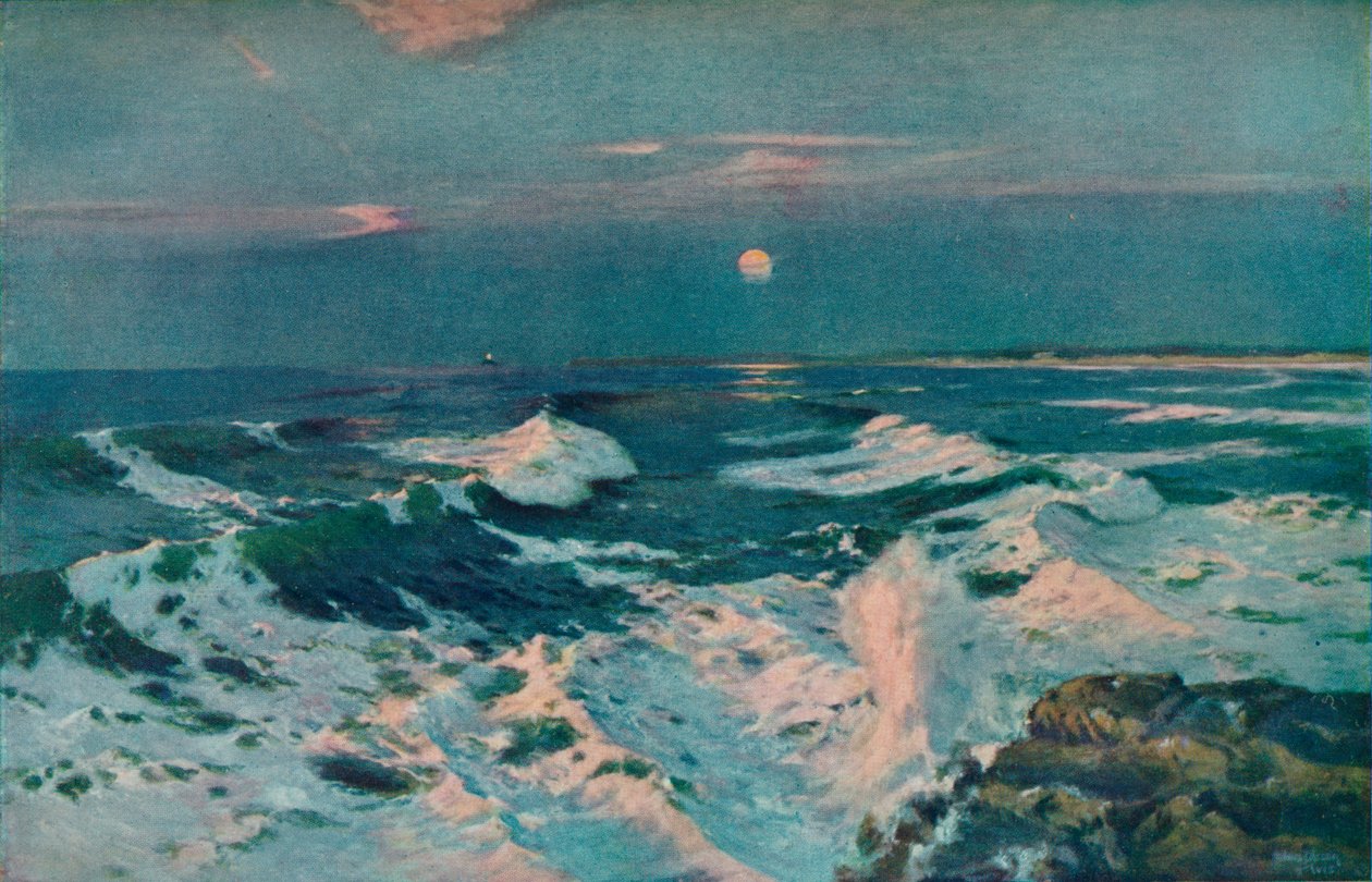 Mellom solnedgangen og månen, c1910 av Albert Julius Olsson