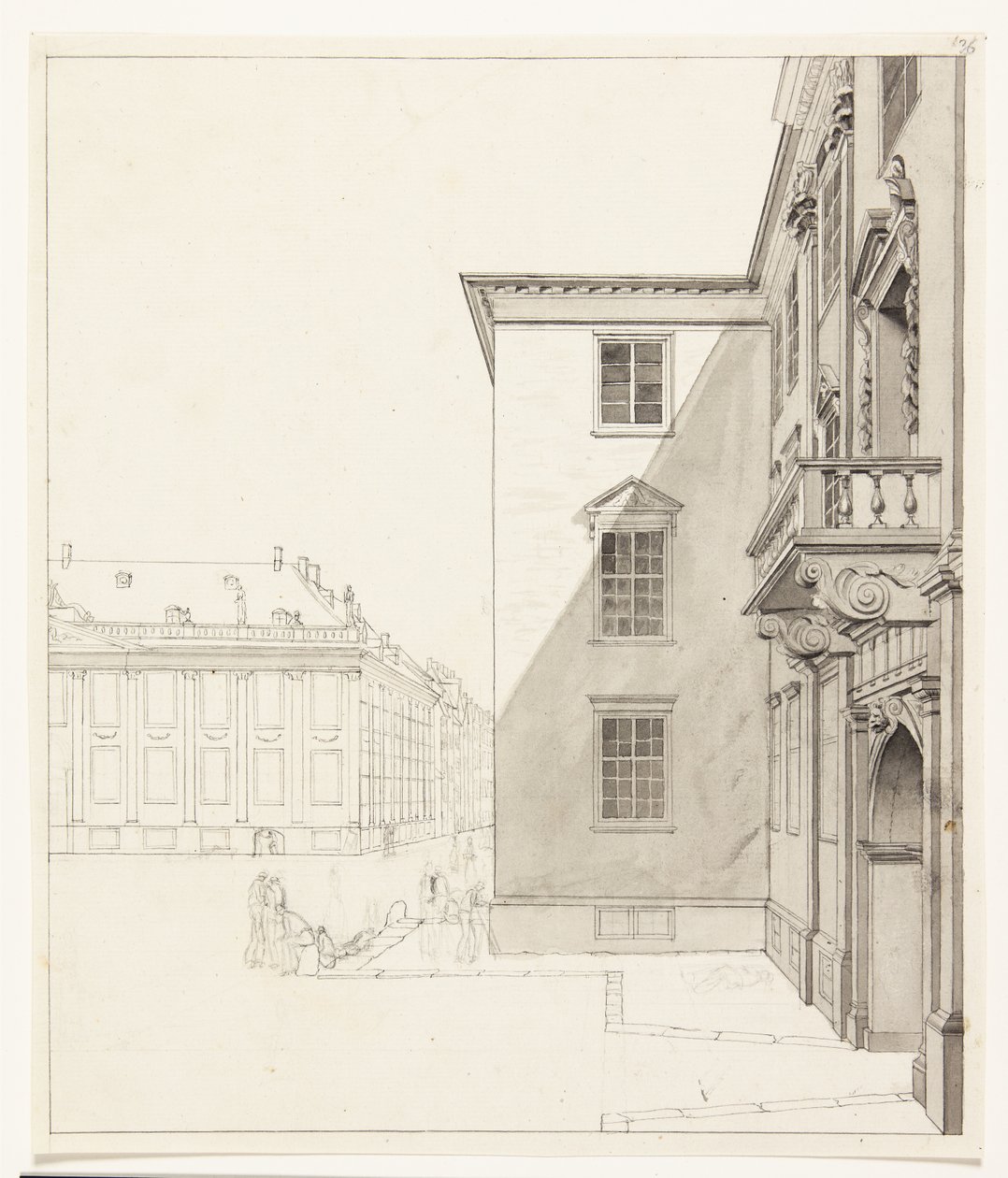 Kongens Nytorv. En del av Charlottenborg og Thotts herskapshus av Albert Küchler