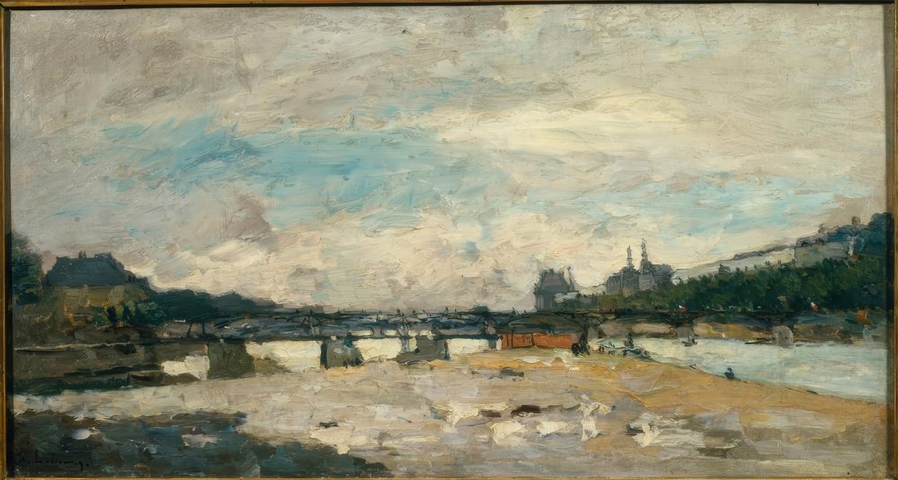 Bord de Seine i Paris, etter stormen av Albert Lebourg