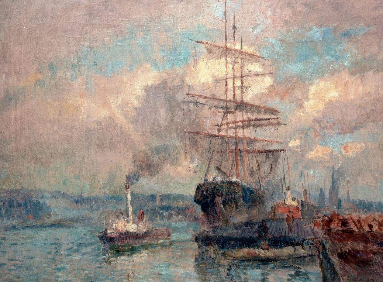 I havnen i Rouen av Albert Lebourg