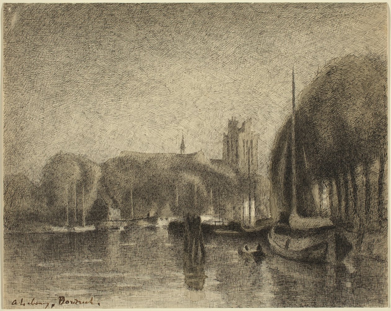 Havn i Dordrecht av Albert Lebourg