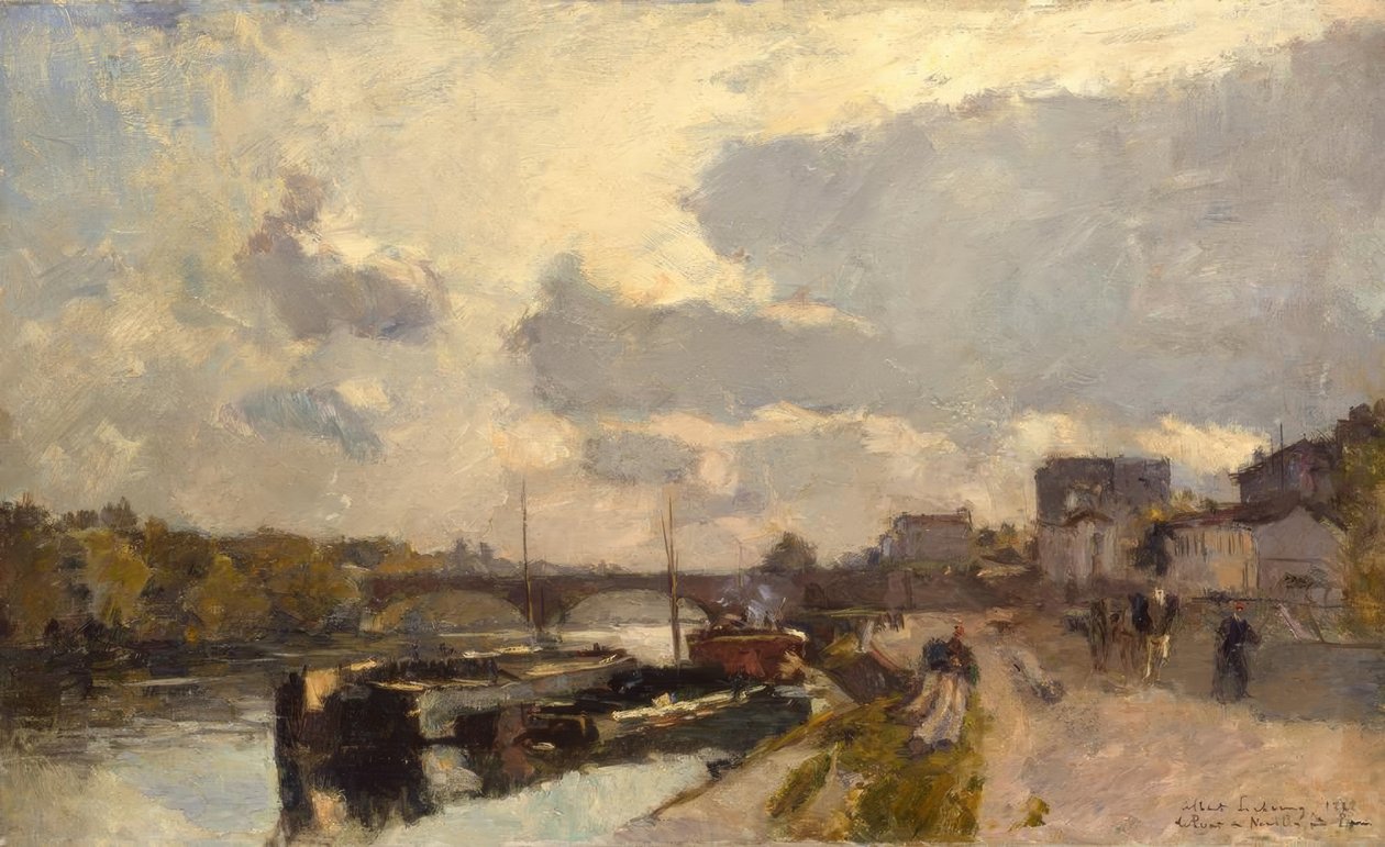 Neuilly-broen, nær Paris av Albert Lebourg