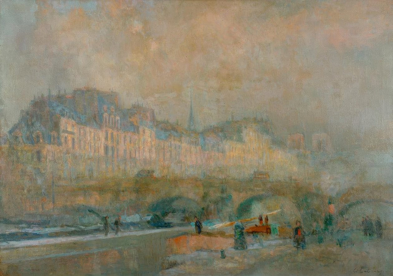 Paris, slusen ved La Monnaie; Vintersol, eller utsikt over Po av Albert Lebourg