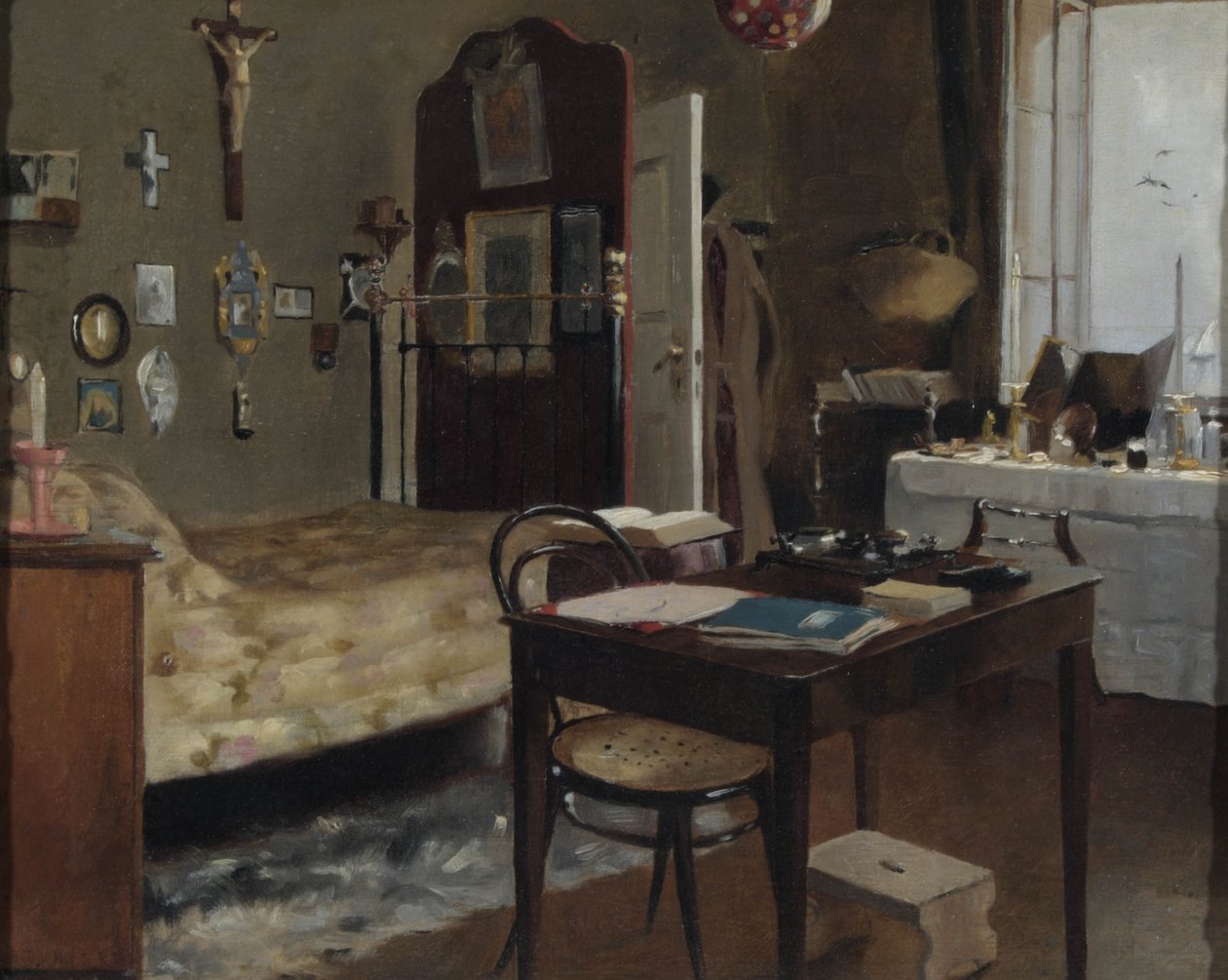 Interiør av Sir Richard Burtons soverom, 1889 av Albert Letchford