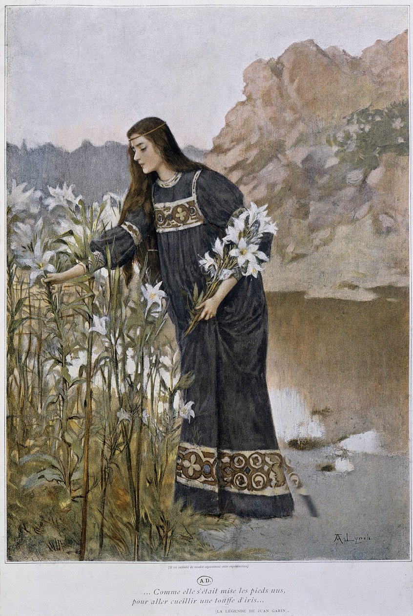 En kvinne blåser iris - av Lynch, tidlig på 1900-tallet av Albert Lynch