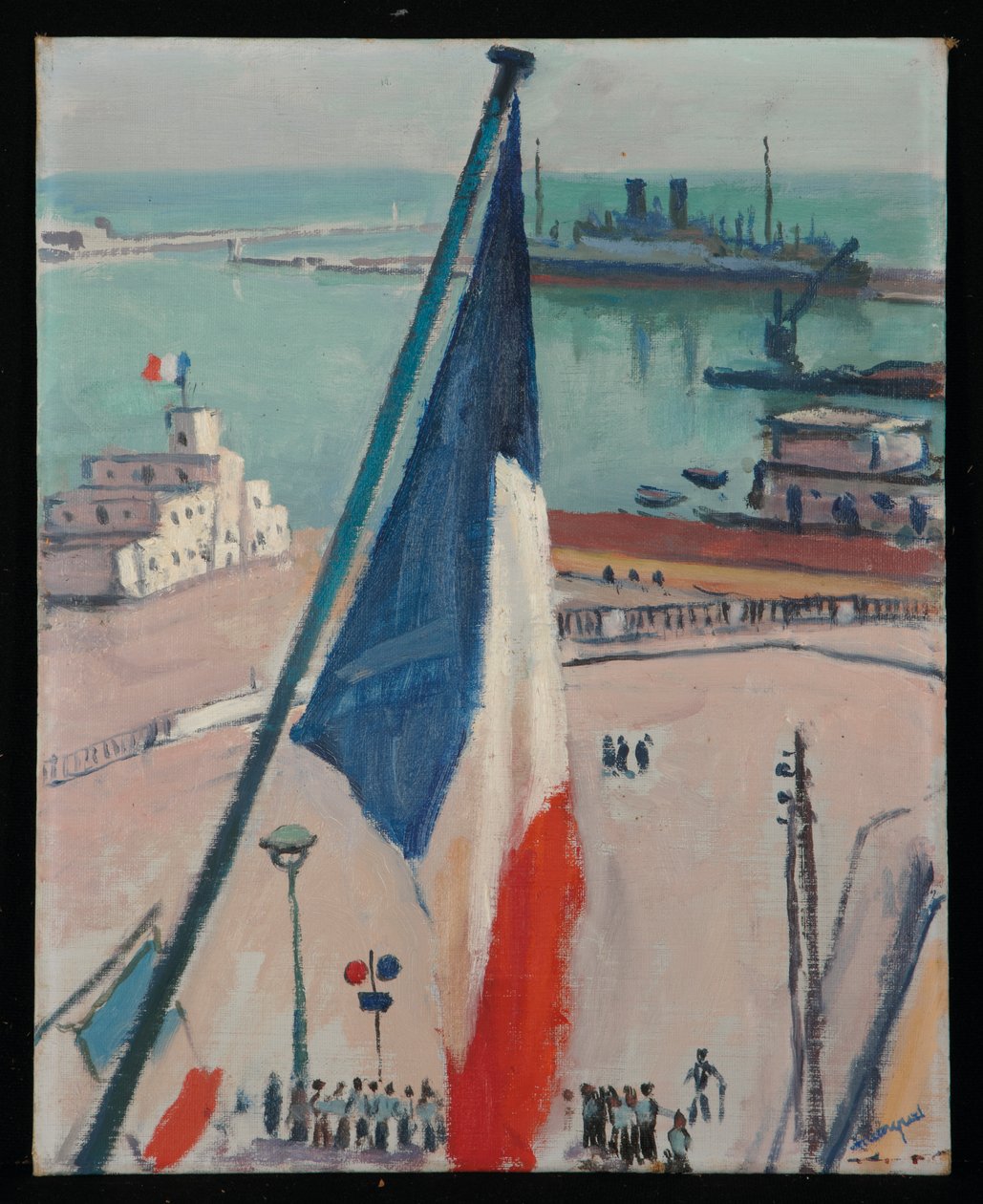 Alger, flaggene (olje på artistens tavle) av Albert Marquet