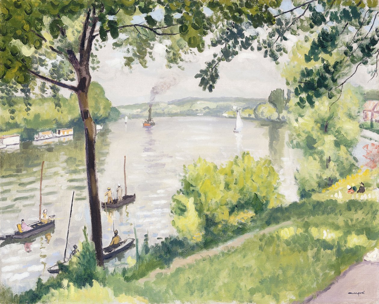Bank i Triel (Tug); Berge a Triel (Tugbåten) av Albert Marquet