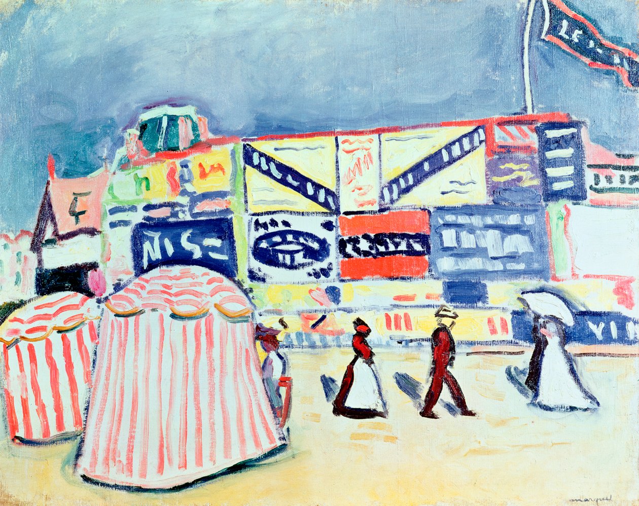 Reklametavler på Trouville av Albert Marquet