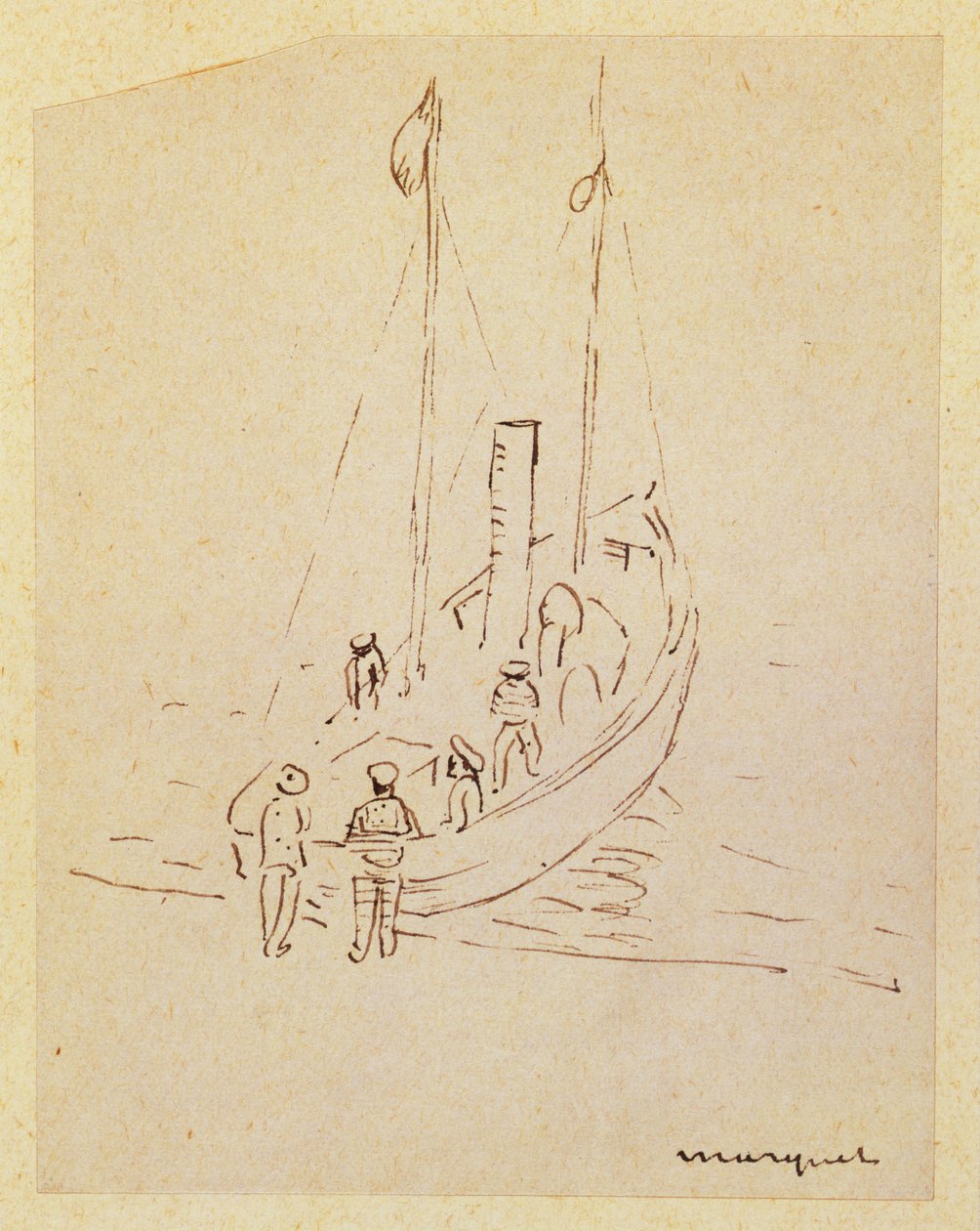 Båt (blyant på papir) av Albert Marquet