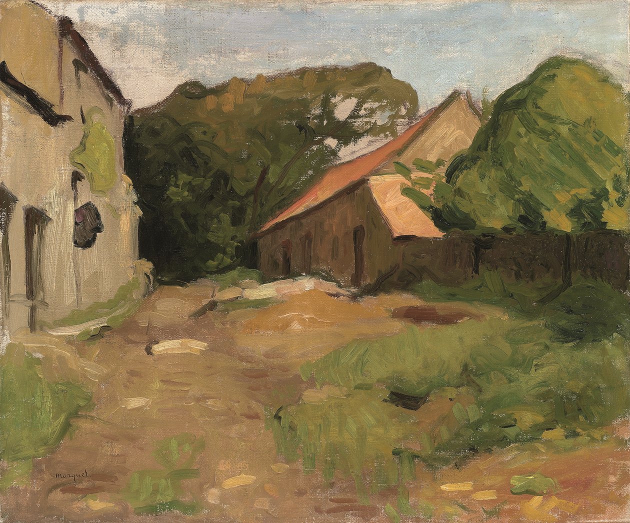 Gårdstun på La Percaillerie (Normandie) av Albert Marquet