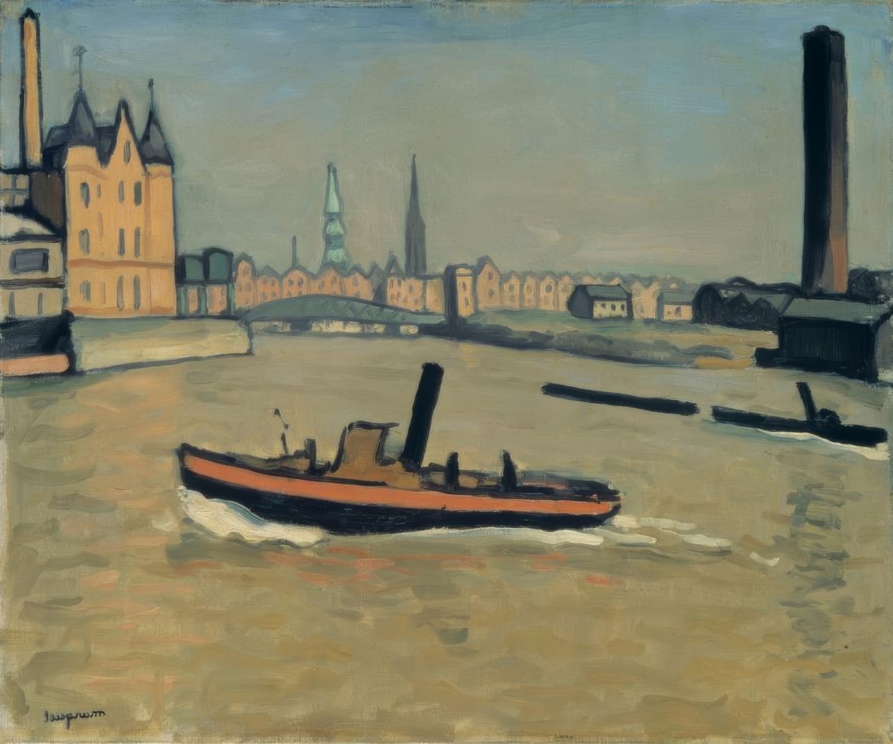 Havnen i Hamburg av Albert Marquet