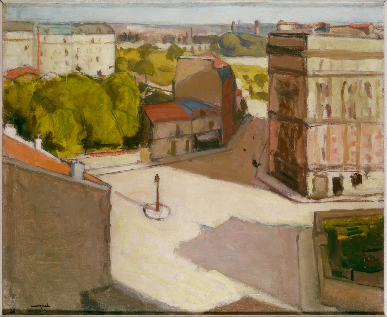 Lite torg med gatelykt av Albert Marquet