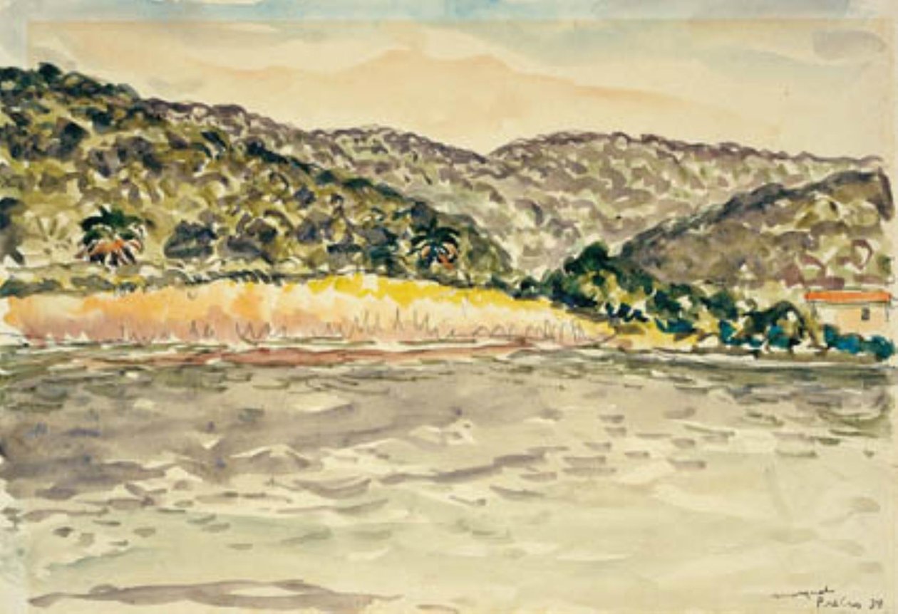 Kystlandskab ved Île de Port Cros av Albert Marquet