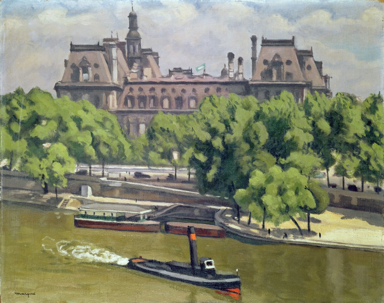 Hotel de Ville og Seinen, Paris av Albert Marquet
