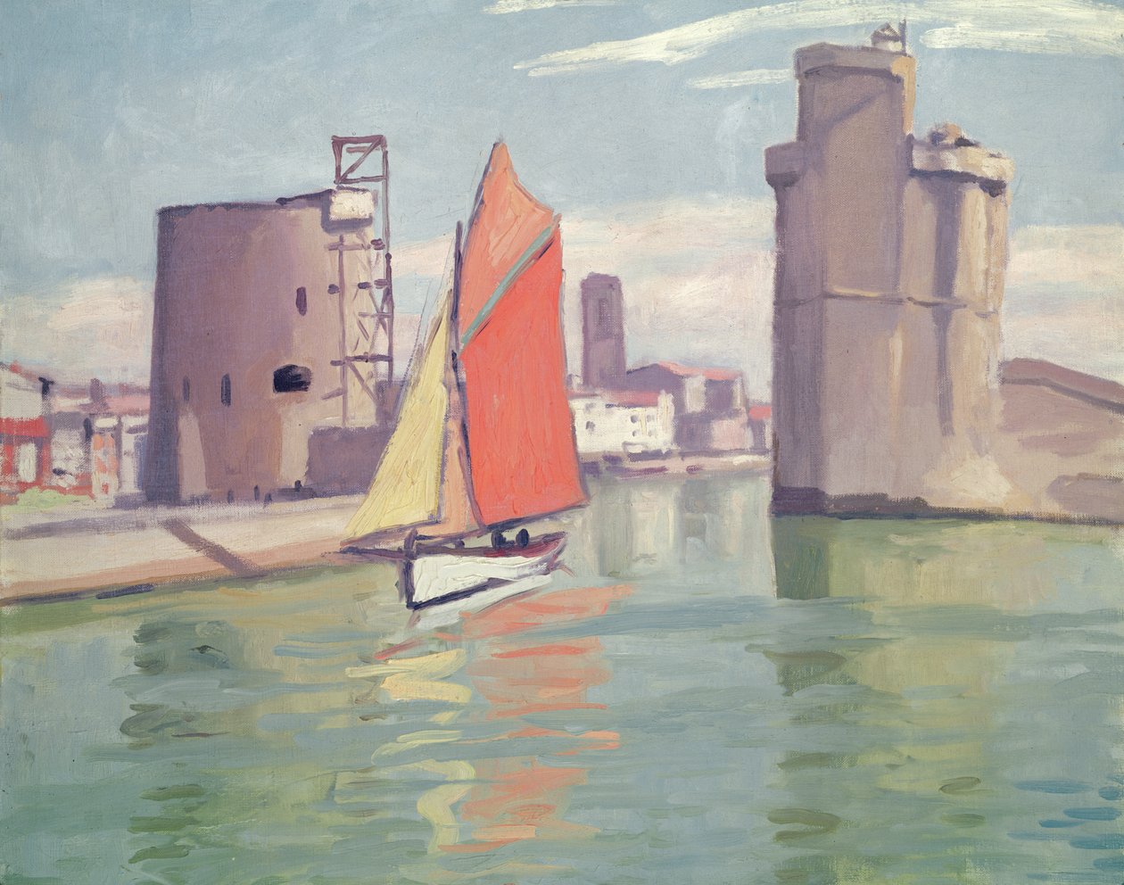 La Rochelle, de to tårnene i den gamle havnen sett fra den ytre havnen av Albert Marquet