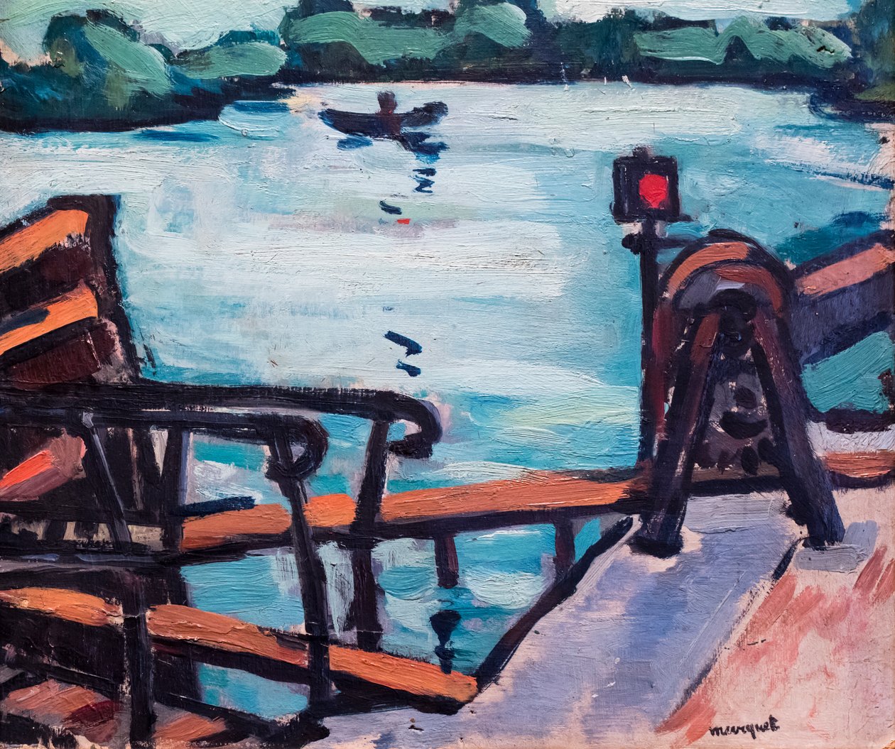 Landskap, detalj, mellom 1903-1927 (olje på papp) av Albert Marquet