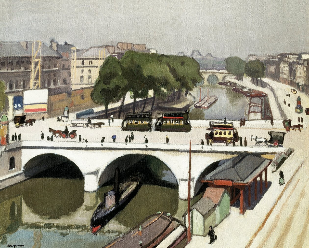 Pont Saint Michel i Paris. Maleri av Albert Marquet (1875-1947) av Albert Marquet