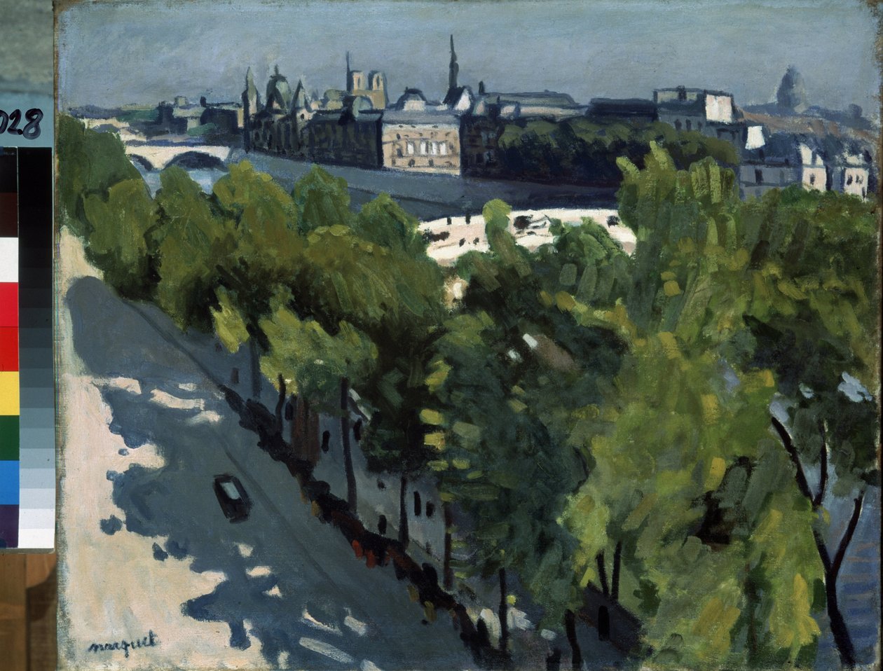 ""Quai du Louvre og Pont Neuf i Paris"" Ile de la Cite og bredden av Seinen. Maleri av Pierre-Albert (Albert) Marquet (1875-1947) 1906. Olje på lerret. Eremitasjemuseet, St. Petersburg (Sankt-Petersburg) av Albert Marquet