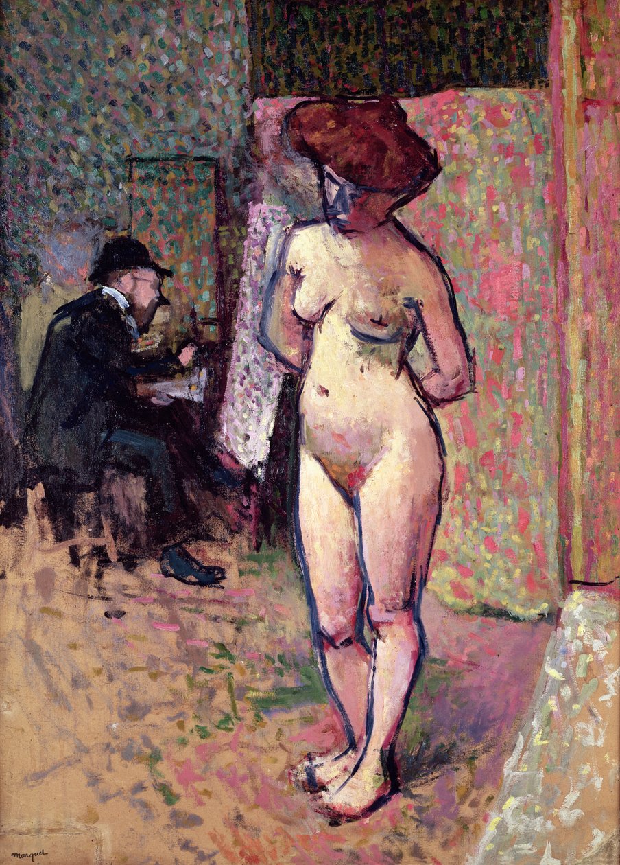 Matisse maleri i studioet til Manguin av Albert Marquet