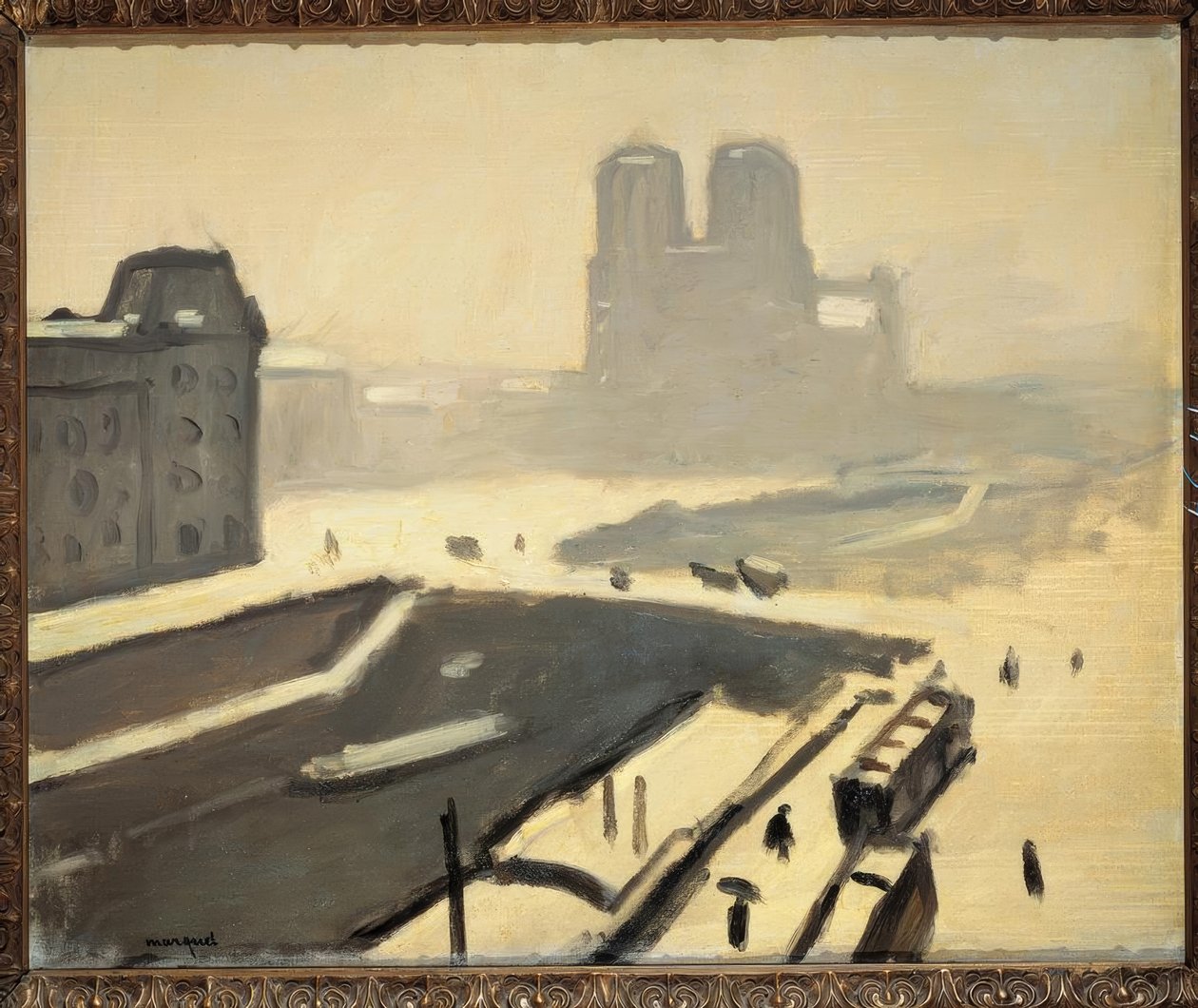 Paris om vinteren (Le pont Saint-Michel av Albert Marquet