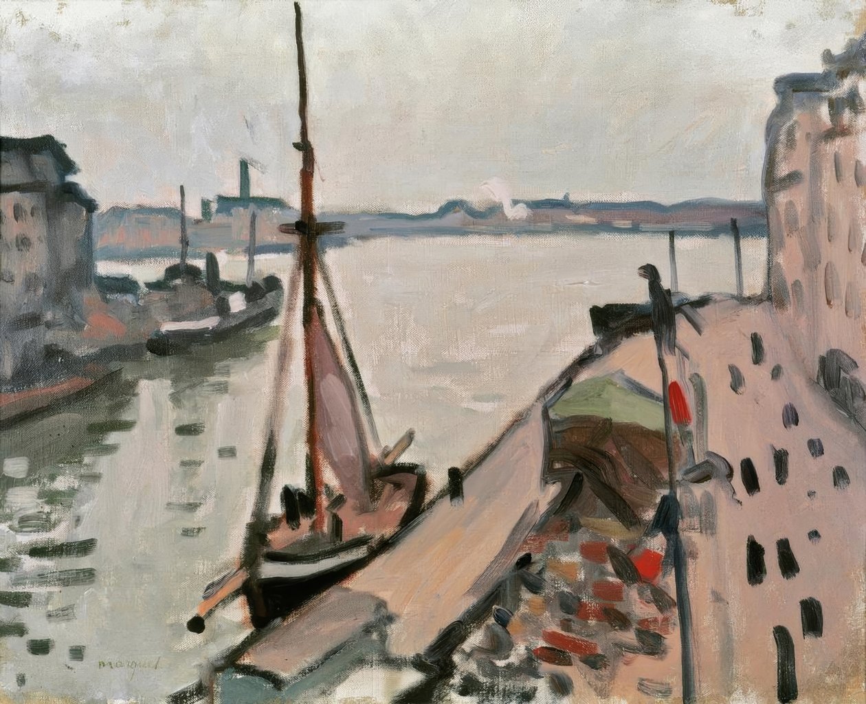 Kai med fiskebåter av Albert Marquet
