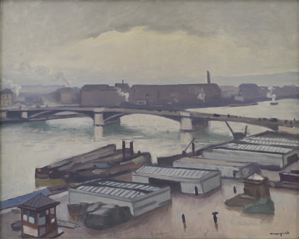 Quai de Paris i Rouen. Regnvær av Albert Marquet