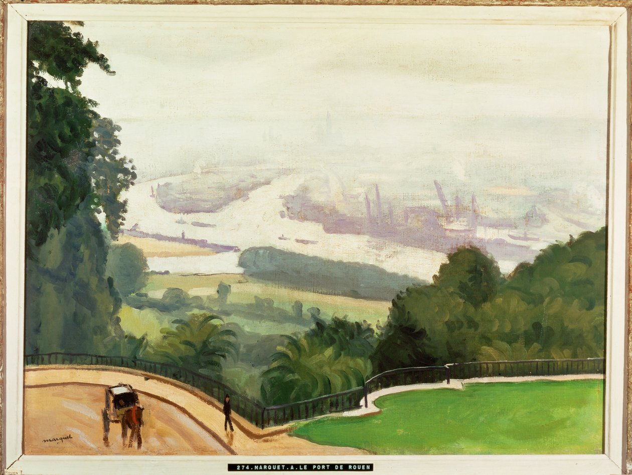Rouen havn (maleri på lerret) av Albert Marquet