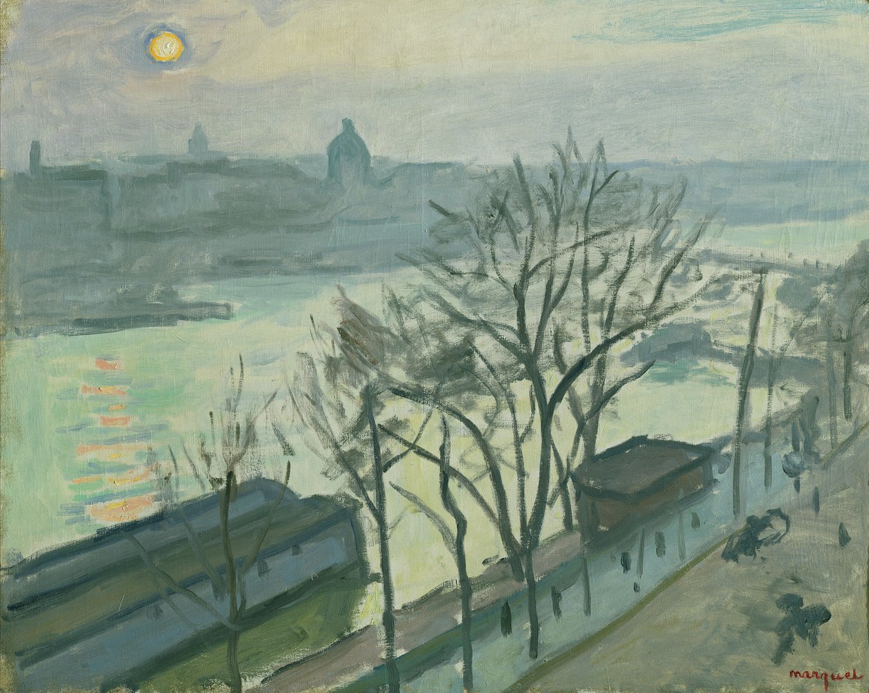 Sol over Paris (Sol sett gjennom trærne), ca. 1910 av Albert Marquet
