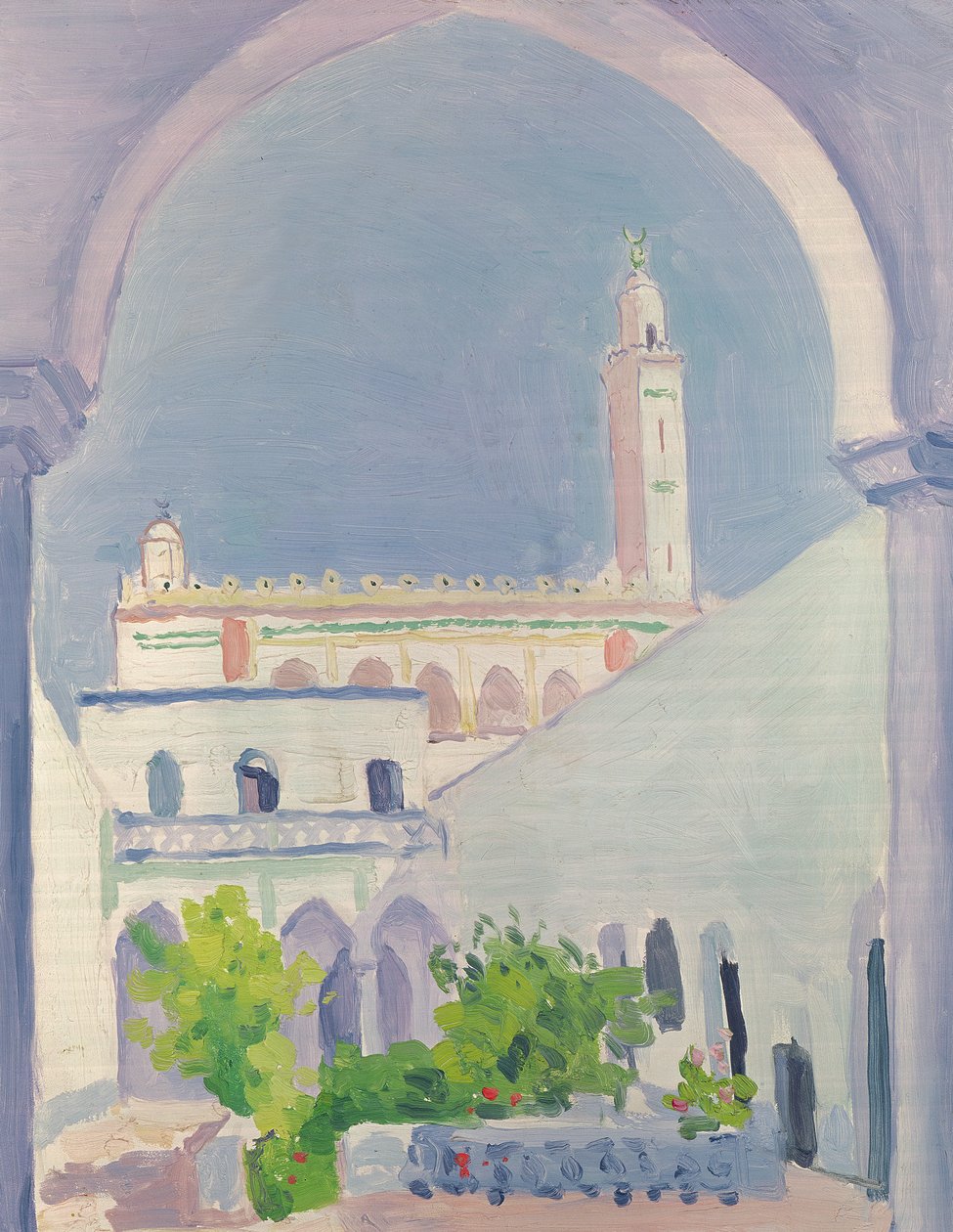 Laghouat-moskeen, ca. 1939 (olje på trepanel) av Albert Marquet