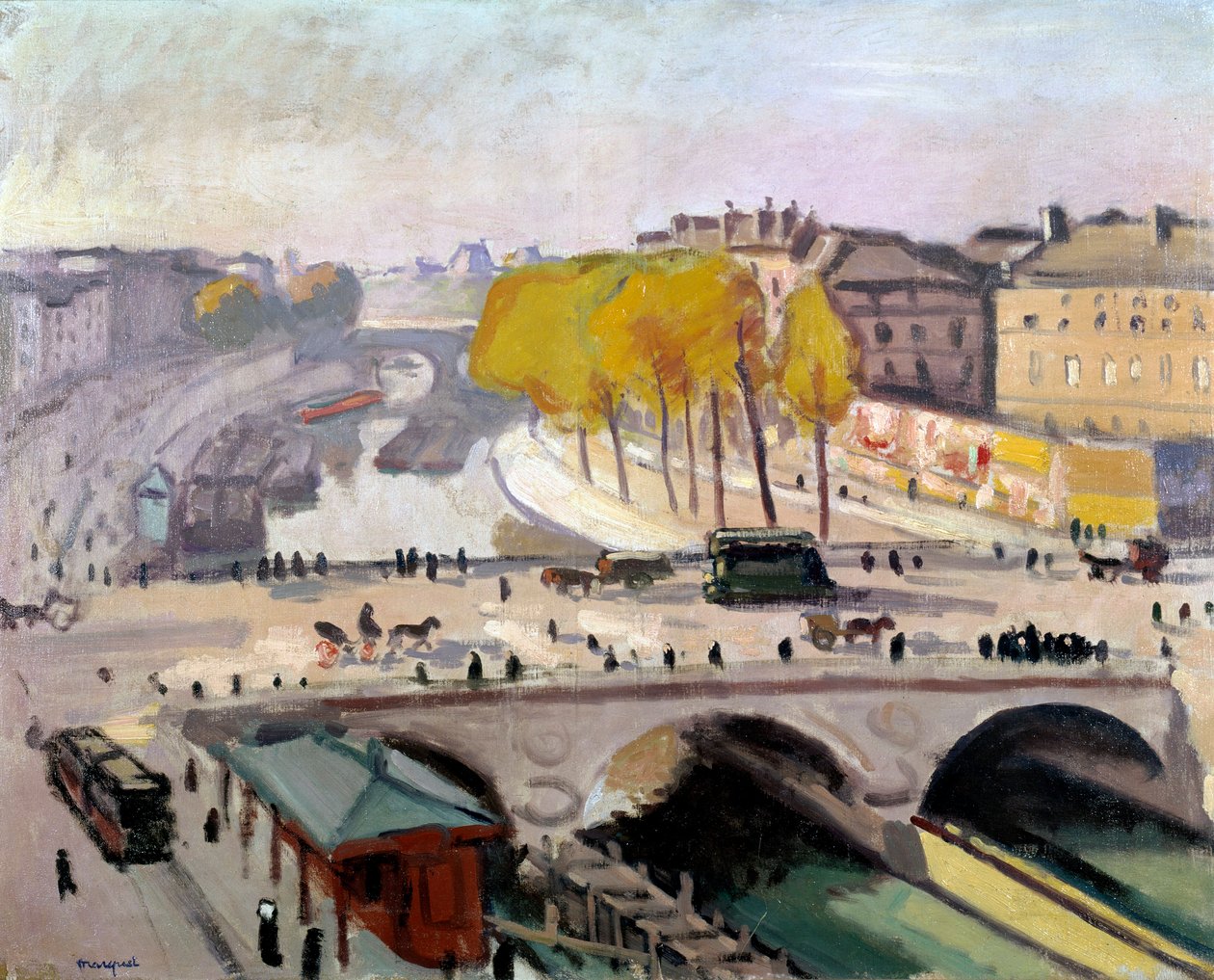 Pont Saint Michel og Quai des Grands Augustins i Paris av Albert Marquet