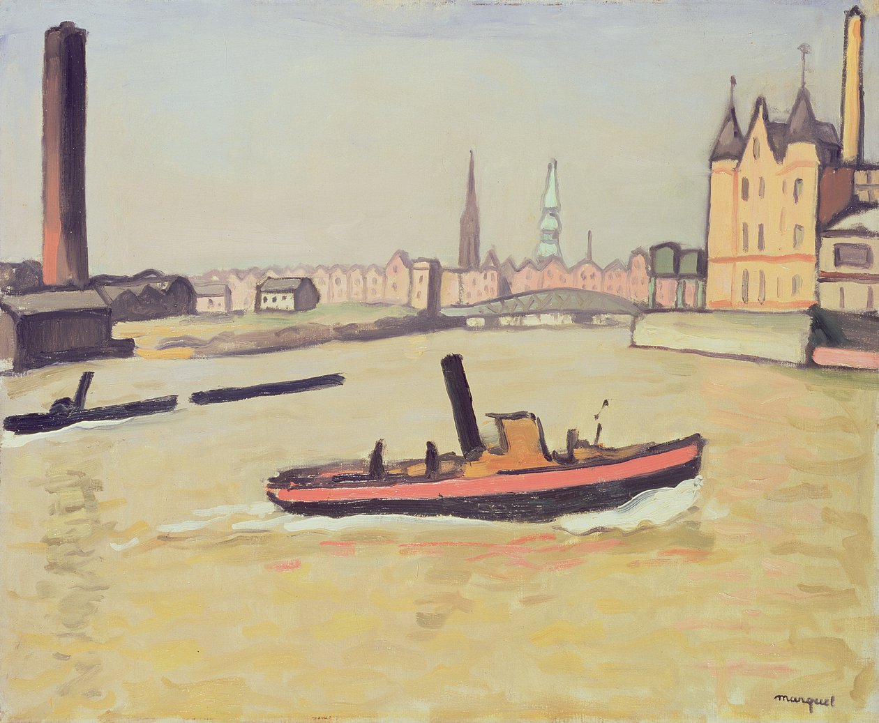 Havnen i Hamburg av Albert Marquet