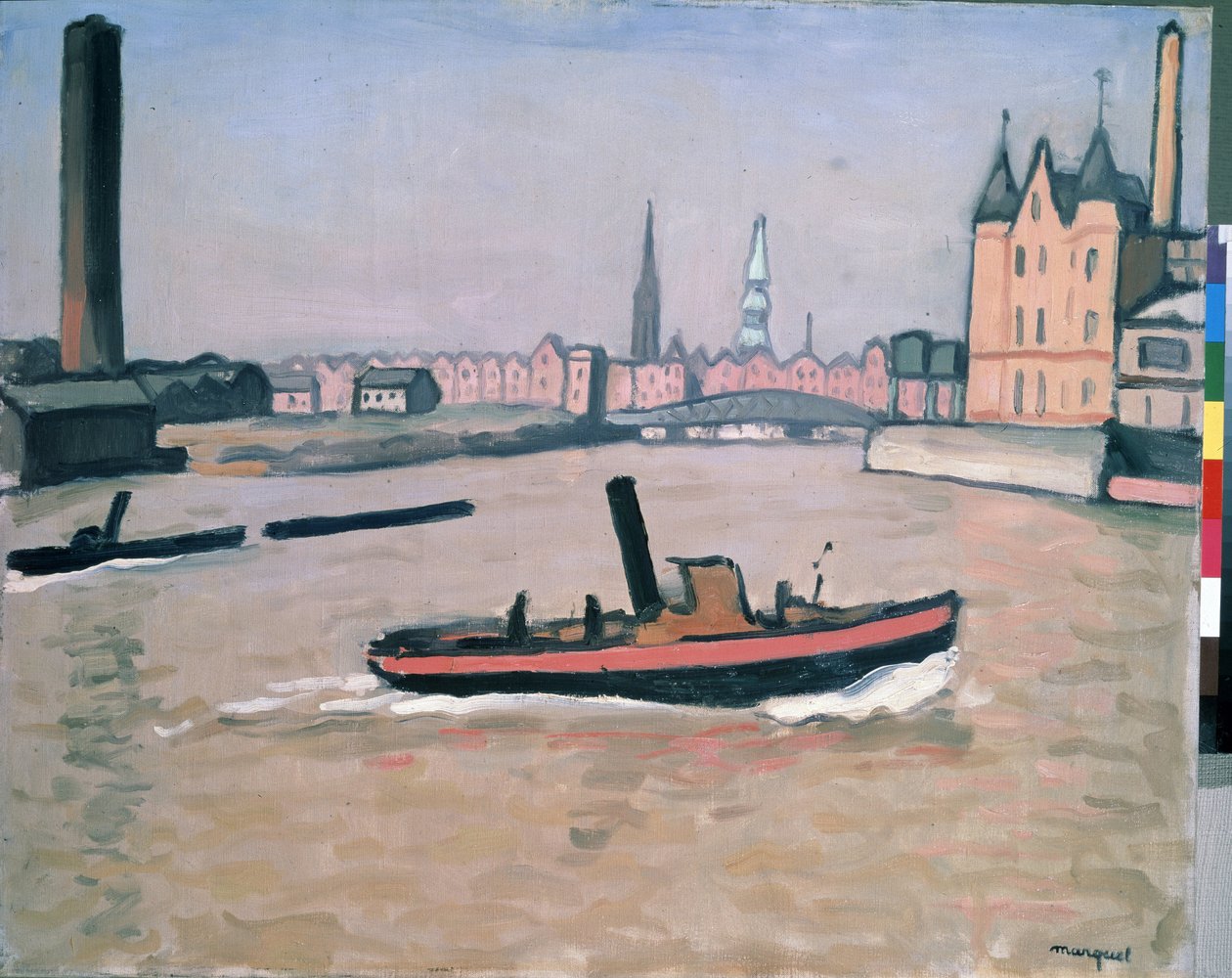 Hamburg havn 1909 (olje på lerret) av Albert Marquet