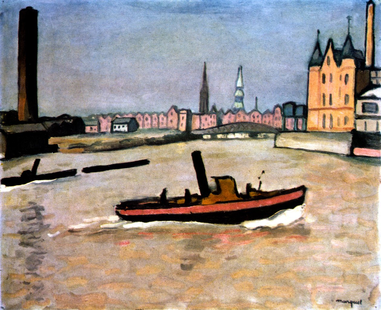 Hamburg havn, 1909 av Albert Marquet