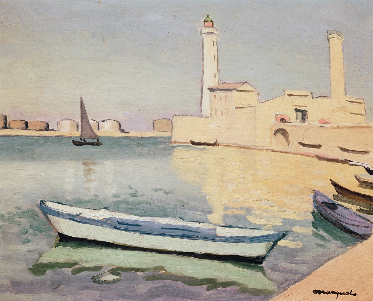 The Port of Sete (olje på lerret) av Albert Marquet