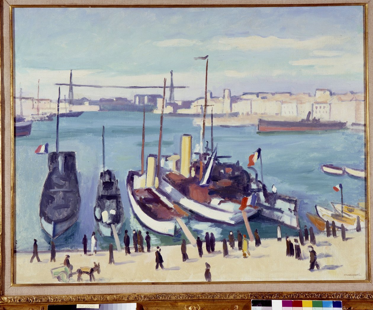 Havnen i Marseille med fergebroen (maleri) 20. århundre av Albert Marquet