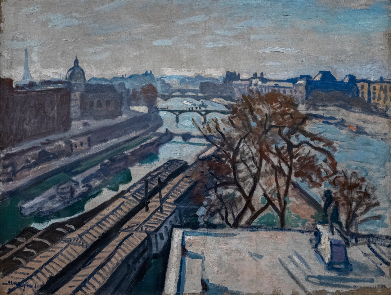 Utsikt over Seinen og monumentet til Henri IV av Albert Marquet