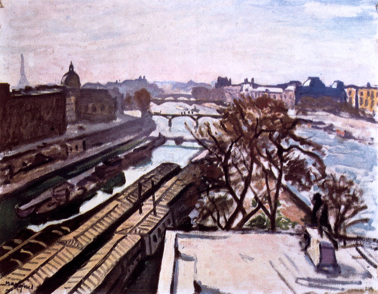 Utsikt over Seinen og monumentet til Henry IV, c1906. av Albert Marquet