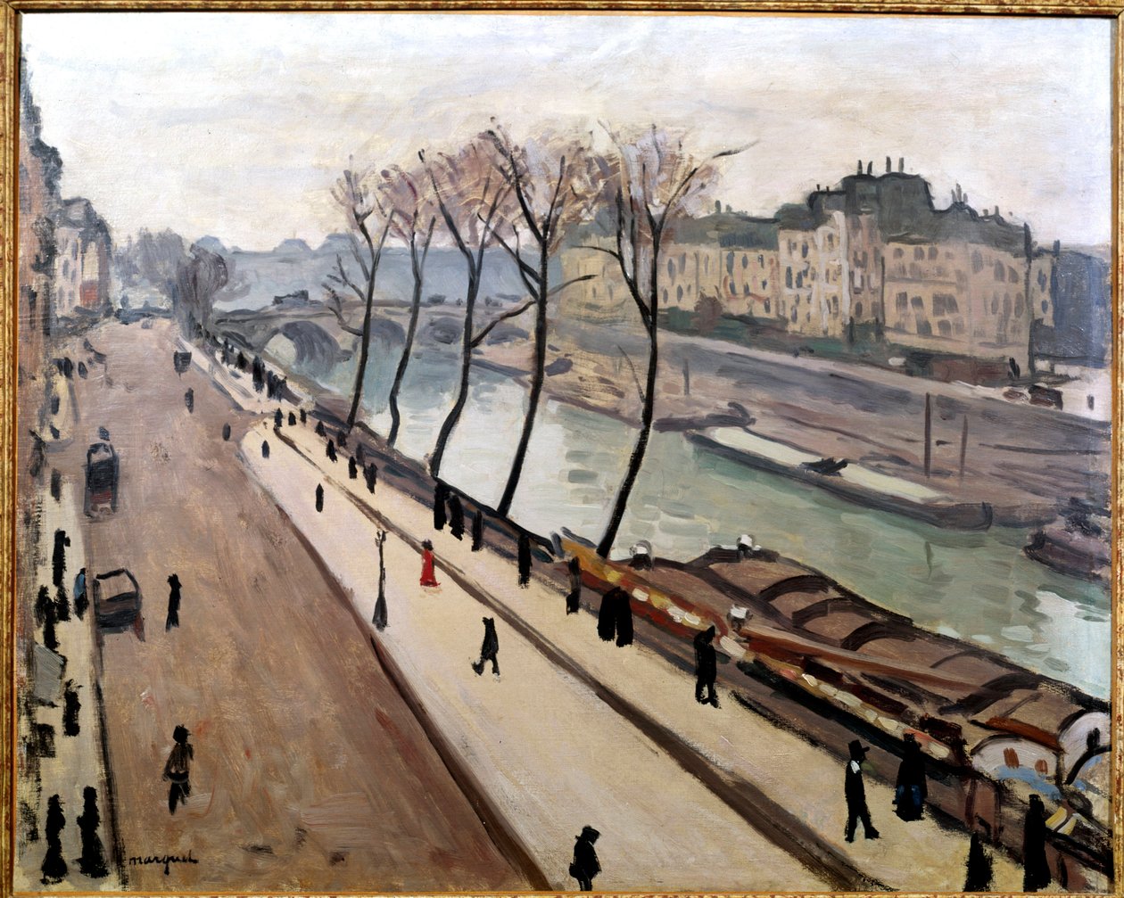 Utsikt over Seinen fra Quai des Grands Augustins i Paris av Albert Marquet