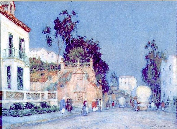 Tidlig kveld i en spansk by av Albert Moulton Foweraker