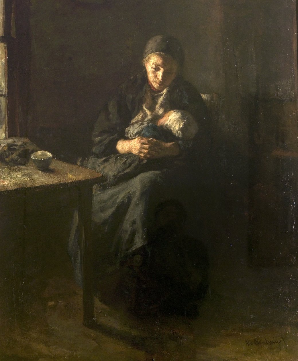 Mors kjærlighet (sorg), ca. 1857 av Albert Neuhuys