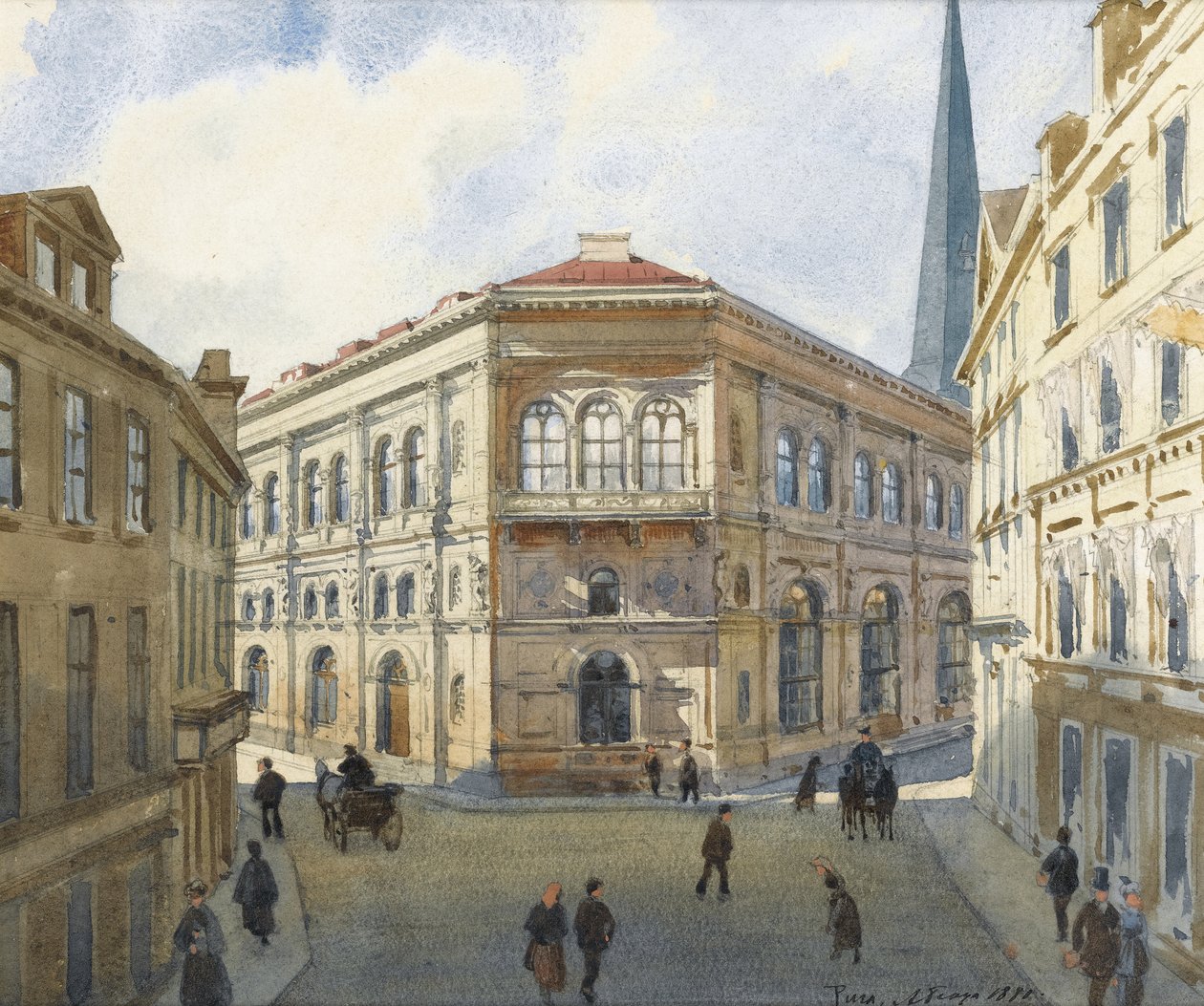 Utsikt over Riga-børsen av Albert Nikolaevich Benois