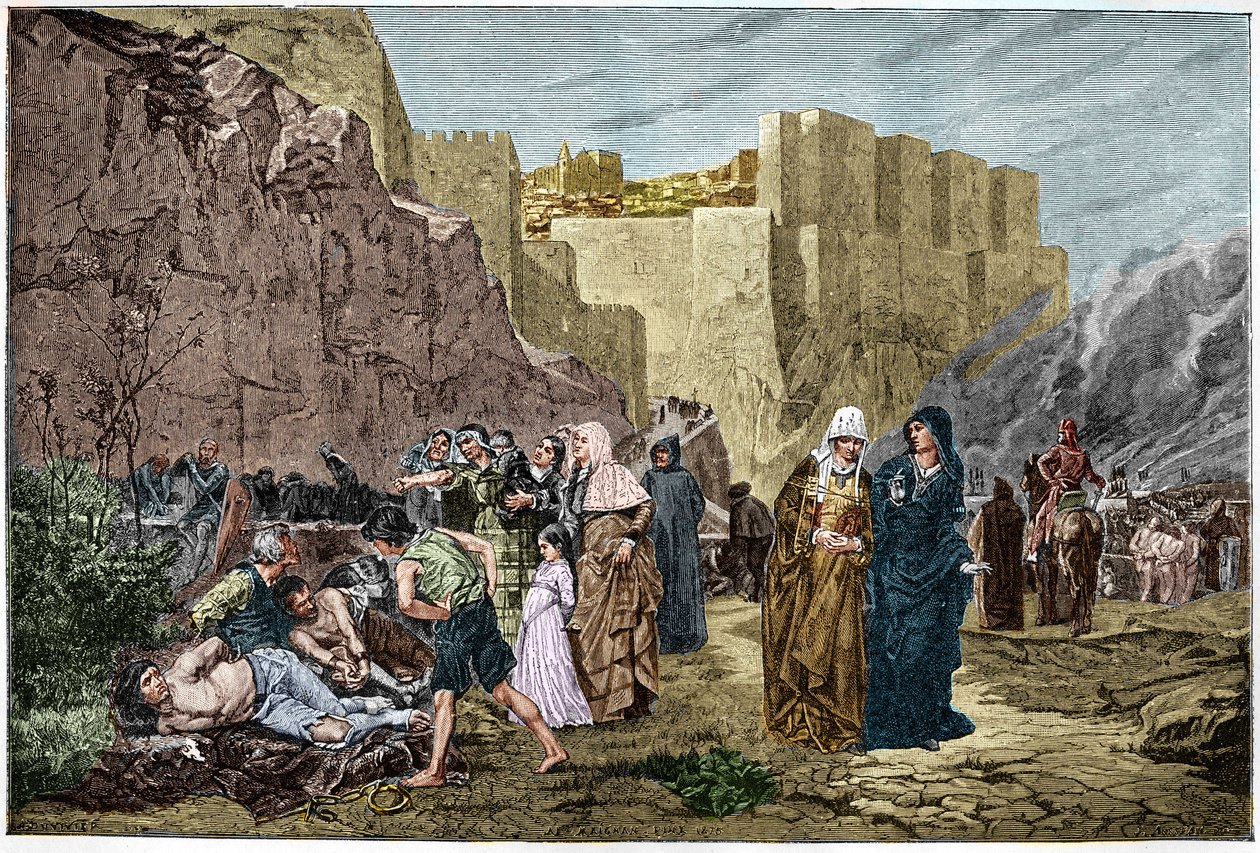 Albigensian Crusade - Fornærmelsen mot fanger - - Korstog mot Albigeers i 1211. Fornærmelsen mot fanger gravering etter Albert Maignans maleri av Albert Pierre René (after) Maignan
