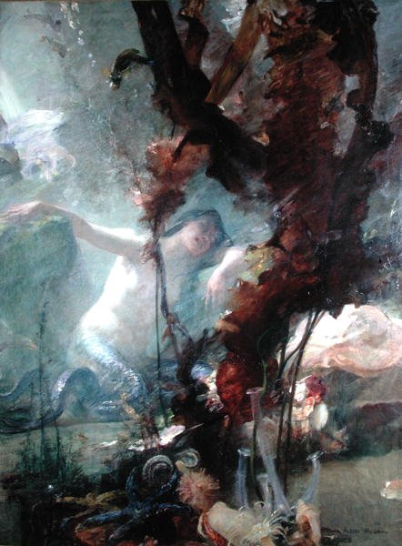 La Sirene (olje på lerret) av Albert Pierre Rene Maignan