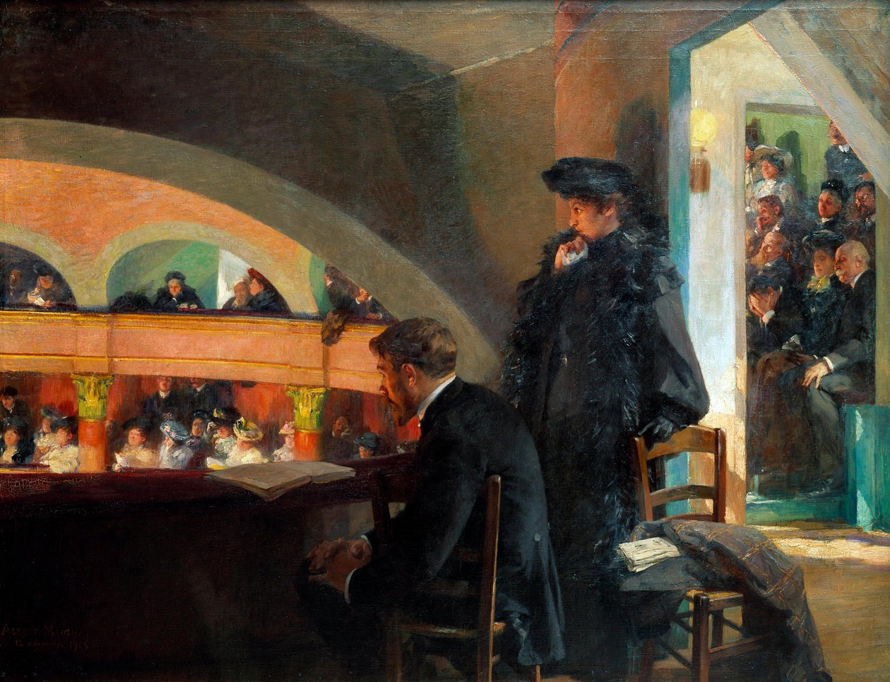 Teaterlosjen. Maleri av Albert Maignan (1845-1908) av Albert Pierre Rene Maignan