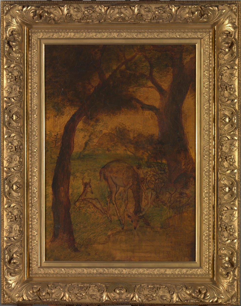 En hjort som drikker, ca. 1870-årene. av Albert Pinkham Ryder