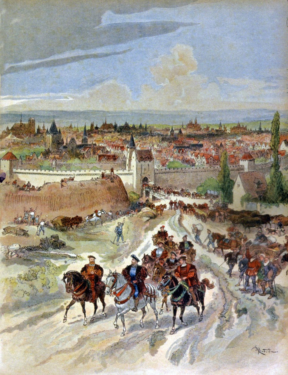 Francis I forlater Paris av Albert Robida