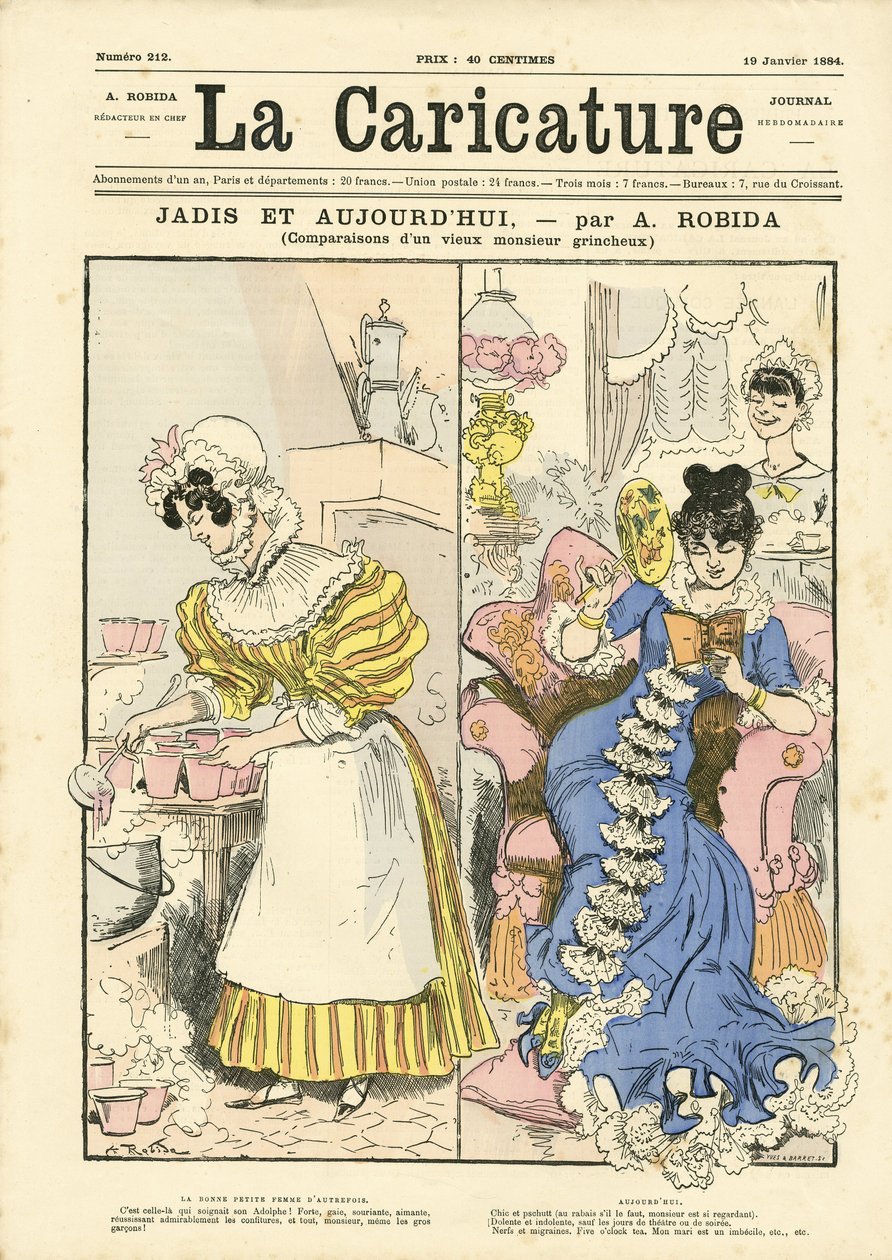 Illustrasjon av Albert Robida (1848-1926) for omslaget til La Caricature (1880) av Albert Robida