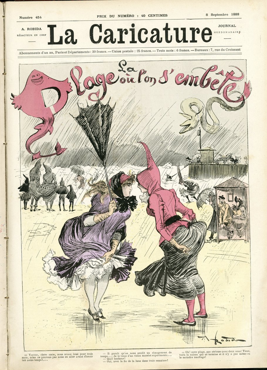 Illustrasjon av Albert Robida (1848-1926) for omslaget til La Caricature (1880) av Albert Robida