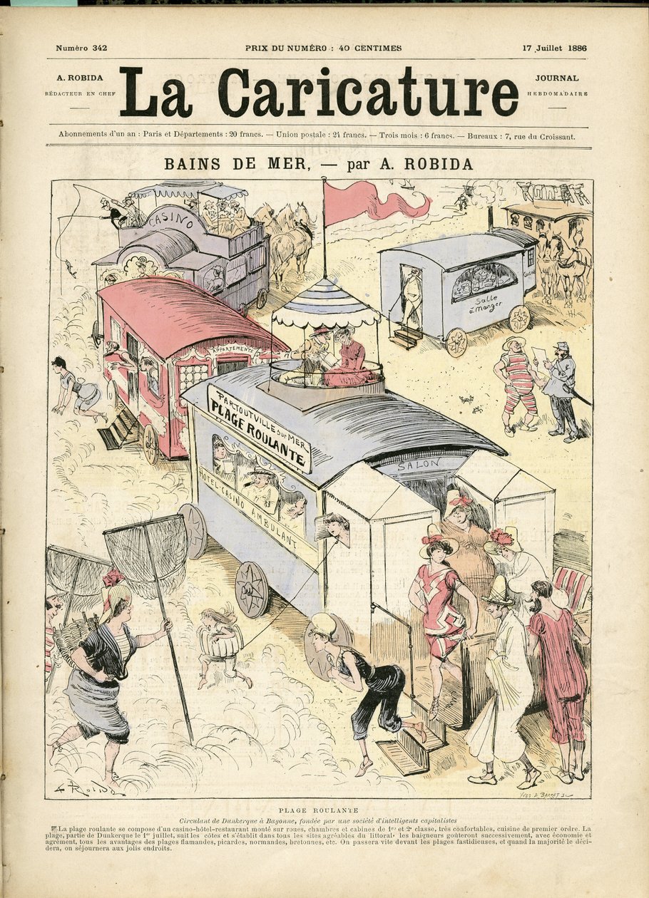 Illustrasjon av Albert Robida (1848-1926) for omslaget til La Caricature (1880) av Albert Robida
